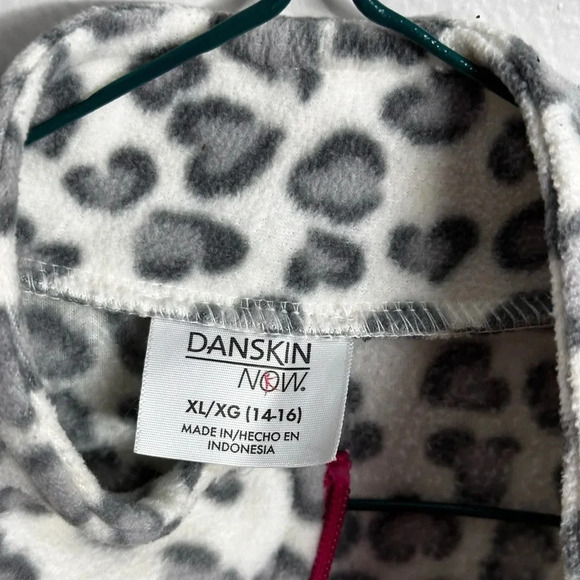 Danskin Now Girls Half Zip Fleece Cheetah Print‎ Sweater Size XL(14/16). - Picture 4 of 10